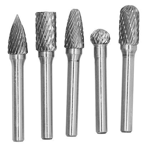 Tungsten Steel Frässtift Set 5-teilig, 6mm Schaft, Hartmetallfräser, Für Metall und Holz - Hohe Verschleißfestigkeit, Vielseitig Einsetzbar, Präzises Gravieren und Schleifen Tungsten Steel Frässtift Set 5-teilig, 6mm Schaft, Hartmetallfräser, Für Metall und Holz - Hohe Verschleißfestigkeit, Vielseitig Einsetzbar, Präzises Gravieren und Schleifen von QWUUYEC