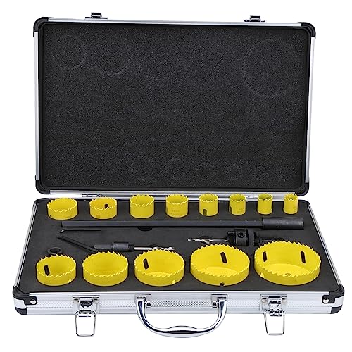 Lochsägen Set HSS, 19 - teilig, Metallbohrer Holz Bohrkrone, 20-76mm, Rostschutz, langlebig - Schnelle Schneidleistung, Vielseitig einsetzbar, Praktisch für Werkstätten Lochsägen Set HSS, 19 - teilig, Metallbohrer Holz Bohrkrone, 20-76mm, Rostschutz, langlebig - Schnelle Schneidleistung, Vielseitig einsetzbar, Praktisch für Werkstätten von QWUUYEC