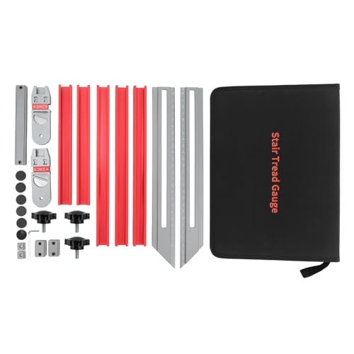 Eck Treppe Maßschablone, Aluminiumlegierung, Präzises Messwerkzeug, Ausziehbar - Hohe Genauigkeit, Langlebig und Vielseitig, Ideal für Treppenstufen und Handlauf von QWUUYEC