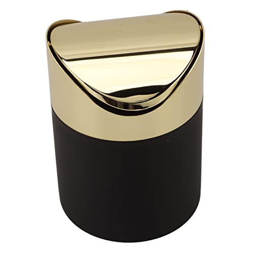 QWUUYEC Desktop Mülleimer Edelstahl – Mini Abfalleimer mit Klappdeckel + Fingerabdruck - und fleckenresistent für Büro, Zuhause, Schlafzimmer von QWUUYEC