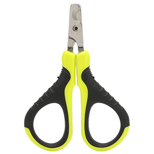 QWUUYEC Haustiernagelcippers - Edelstahl Langable Klingen, ergonomische Nicht -Schlupfgriff, Halbmonddesign für präzise Trimmen, kleine Haustiere Pflegekit, Schwarz von QWUUYEC