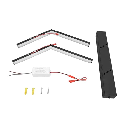 QWUUYEC LED Wandleuchte 3 Farbtemperaturen, Modernes Wandlicht Schwarz 60cm / 23.6in - Energieeffiziente Innen Wandlampe, Minimalistisches Design, Für Wohnzimmer und Schlafzimmer (Typ 2) von QWUUYEC