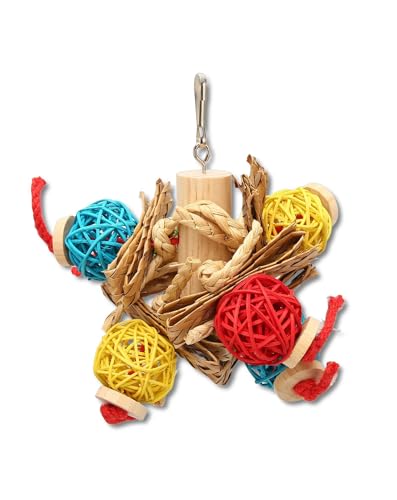 QWUUYEC Papageienkau -Spielzeug - Safe -Food Grade -Materialien für Schnabelschleife und Angstlinderung, farbenfrohe Schwungspielzeug, um aktives Spiel und mentale Stimulation zu fördern von QWUUYEC