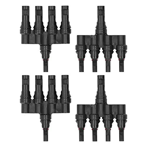 QWUUYEC Solar PV Stecker Set, PPO Gehäuse, 2 Stück, 1000V, 6mm² - Selbstverriegelnd, Beständig, Für Photovoltaik Anlagen (PV-LT-4) von QWUUYEC