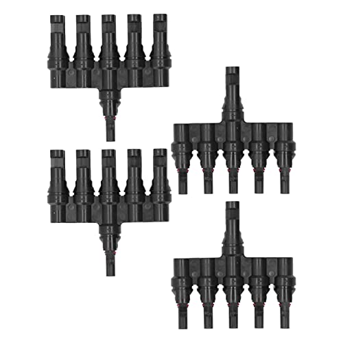 QWUUYEC Solar PV Stecker Set, PPO Gehäuse, 2 Stück, 1000V, 6mm² - Selbstverriegelnd, Beständig, Für Photovoltaik Anlagen (PV-LT-5) von QWUUYEC