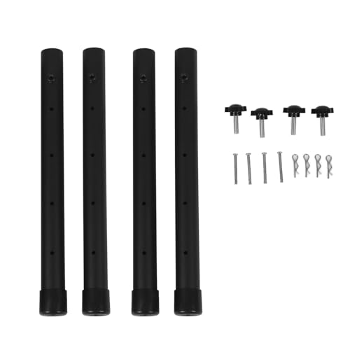 QWUUYEC Table Leg Extenders 44cm Aus Stahl, Höhenverstellbare Bettfüße, Klappbar und Stabil - Verstellbare Möbelbeine, Robuste Konstruktion, Für Tische, Schränke und Sofafüße von QWUUYEC