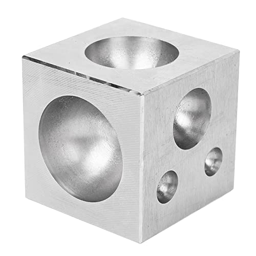 Square Dapping Block, Metall Umform Werkzeug, 50x50mm Massiver Aluklotz - Hochwertige Legierung, Langlebig und Verschleißfest, für Schmuckherstellung und Metallgestaltung von QWUUYEC