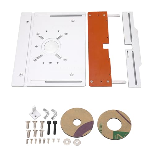 Router-Tisch Einlegeplatte Aluminiumlegierung Holzfräse Klapptisch Hebesystem Befestigungsplatte - Präzise Fräsbank, Einfache Installation, Optimal für Holzbearbeitung und CNC Frästisch von QWUUYEC