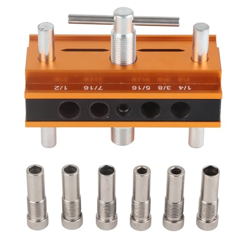 Self Centering Dowelling Jig Aluminiumlegierung, Bohrschablone mit Bohrhülse 6/8 / 10mm, 64mm Breite - Exakter Dübellöcher Positionierer, Robust und Korrosionsbeständig, Ideal Self Centering Dowelling Jig Aluminiumlegierung, Bohrschablone mit Bohrhülse 6/8 / 10mm, 64mm Breite - Exakter Dübellöcher Positionierer, Robust und Korrosionsbeständig, Ideal von QWUUYEC