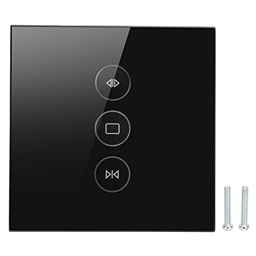 Smart WiFi Curtain Switch Touch Panel Timer App Voice Control Home Tuya (Black) von QWUUYEC