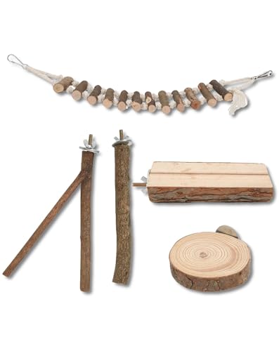 Vogelsitzstange aus Holz – Unsichere Sitzplattform mit Schraubbefestigungszubehör, raue Oberfläche, Rutschfester Ruhe- und Spielständer für Papageien und kleine Vogelkäfige Vogelsitzstange aus Holz – Unsichere Sitzplattform mit Schraubbefestigungszubehör, raue Oberfläche, Rutschfester Ruhe- und Spielständer für Papageien und kleine Vogelkäfige von QWUUYEC