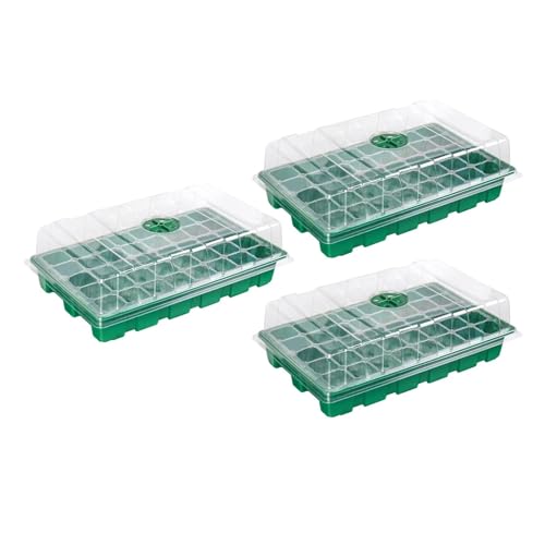 QWWQYDY Anzuchtschale 3-teiliges Saattablett, 40 Löcher, Zellvermehrer, Wachstumsverdickung, Sämlingsstart-Wachstumstablett mit transparenter Abdeckung von QWWQYDY