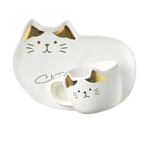 QWWQYDY Kaffeetassen Set 200ML Keramik Tassen Kaffee Tassen Gericht Set Mit Tablett Und Löffel Nette Restaurant Nachmittag Tee(Color6) von QWWQYDY