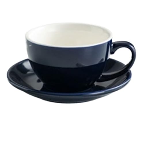 QWWQYDY Kaffeetassen Set 300ML Einfarbige Kaffeetasse und Untertasse Keramiktasse und Untertasse Set(Blue 3) von QWWQYDY