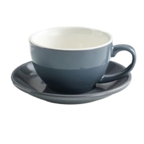 QWWQYDY Kaffeetassen Set 300ML Einfarbige Kaffeetasse und Untertasse Keramiktasse und Untertasse Set(GRAY) von QWWQYDY