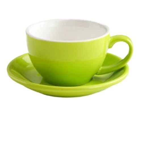 QWWQYDY Kaffeetassen Set 300ML Einfarbige Kaffeetasse und Untertasse Keramiktasse und Untertasse Set(Green 1) von QWWQYDY