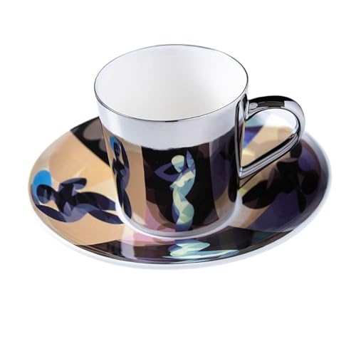 QWWQYDY Kaffeetassen Set Kaffeebecher Keramik Kaffeetasse und Untertasse Set Lustige Tassen(Color 6) von QWWQYDY