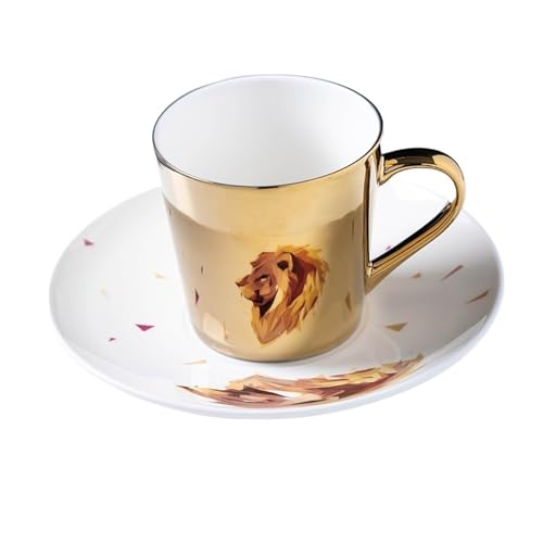 QWWQYDY Kaffeetassen Set Kaffeebecher Keramik Kaffeetasse und Untertasse Set Lustige Tassen(Color 7) von QWWQYDY
