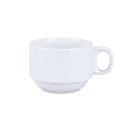 QWWQYDY Kaffeetassen Set Kaffeetasse und Untertasse Set Keramik Pure White Milch Teetasse(Style 3) von QWWQYDY