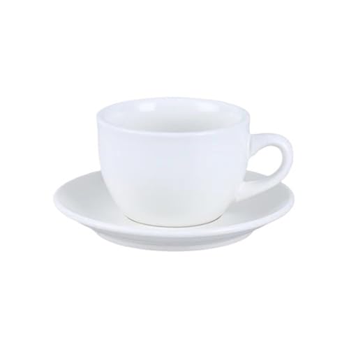 QWWQYDY Kaffeetassen Set Kaffeetasse und Untertasse Set Keramik Pure White Milch Teetasse(Style 30) von QWWQYDY