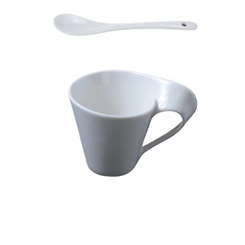 QWWQYDY Kaffeetassen Set Kaffeetasse und Untertasse Set Weiße Keramik Kaffeetasse Frühstückstasse mit Untertasse(90ml) von QWWQYDY