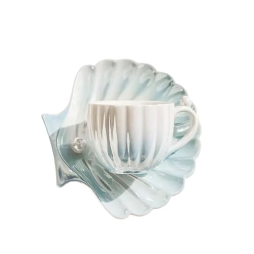 QWWQYDY Kaffeetassen Set Kaffeetasse und Untertasse Teller Keramikbecher Nachmittagstee-Set Trinkbecher(Color-03) von QWWQYDY