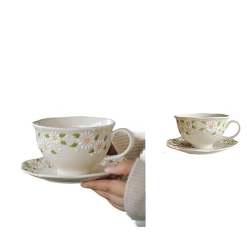 QWWQYDY Kaffeetassen Set Keramikbecher Milch Frühstückstasse und Teller Set Küche Trinkset(Cup Dish Set) von QWWQYDY