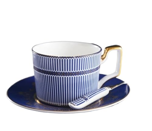 QWWQYDY Kaffeetassen Set Kreative Kaffeetasse Keramik Freizeit Nachmittagstee-Set mit Löffel(Color3) von QWWQYDY