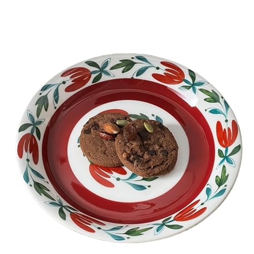 QWWQYDY Kaffeetassen Set Vintage Tasse Kaffeetasse Büro Nachmittagsteetasse Kaffeebecher Dessertteller Teebecher(7 inches Dish.2) von QWWQYDY