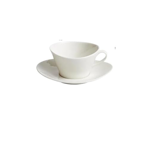QWWQYDY Kaffeetassen Set Weiße Keramik Kaffeetasse und Untertasse Set Wasser Tasse Tassen Nachmittag Tee Tasse(S) von QWWQYDY