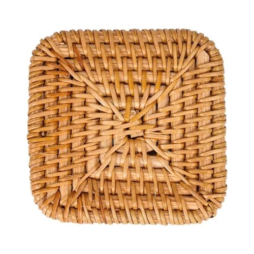 QWWQYDY Rattan Untersetzer 2 stücke Handgemachte Rattan Untersetzer Wärmedämmung Und Anti-Schleudern Tee Tasse Pad Wiederverwendbare rutschfeste Becher Untersetzer Drink Decor(Style2,8cm) von QWWQYDY