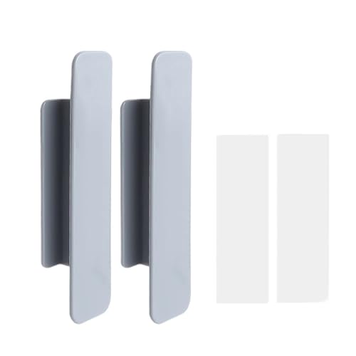 QWWQYDY Türknöpfe 4/2 STK Fensterschrank Schubladengriffe Selbstklebende Tür Kleiderschrank Griff Organizer Paste Öffnen Schiebetürknopf Hilfsgerät(Gray,2 Set(4Pcs)) von QWWQYDY
