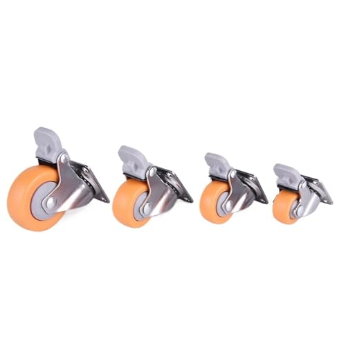 Schwerlastrollen 1/1,25/1,5/2 Zoll Möbelrollen Räder Orange Lenkrolle Trolley Gummirollen 1 Stück(Color 03,1.25 inch) von QWWQYDY