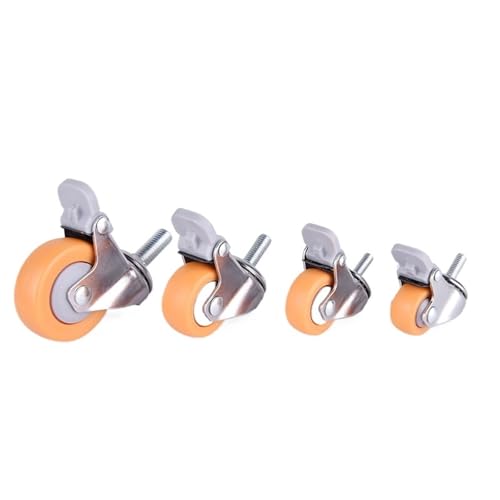 Schwerlastrollen 1/1,25/1,5/2 Zoll Möbelrollen Räder Orange Lenkrolle Trolley Gummirollen 1 Stück(Color 05,1.0 inch) von QWWQYDY