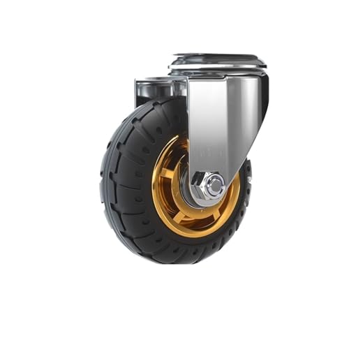 Schwerlastrollen 1 stücke 3/4/5 Zoll Universal Stumm Rad Weiche Elastische Gummi Caster for Schwere Karren Möbel Moving Assistent(4inch universal) von QWWQYDY
