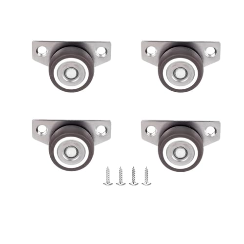 Schwerlastrollen 2/4 Stück seitlich montierte Rollen, 1,25 Zoll kleine Räder for Möbel, Schubladen, Tabletts, nicht drehbar, mit zwei Schrauben(4pcs) von QWWQYDY