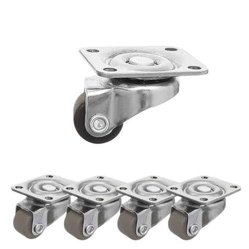 Schwerlastrollen 24/1 STÜCKE Mini-Universalrad 360°-Drehscheibe Gummi-Lenkrollen for Spielzeugwagen Aufbewahrungsboxen Möbelwagen Caster(Brown,24PCS) von QWWQYDY