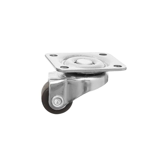 Schwerlastrollen 4/1PCS Universal Swivel Caster 1/2 Zoll Gummi Tiny Casters Roller Rad Trolley Zubehör Möbel(Brown,4pcs) von QWWQYDY