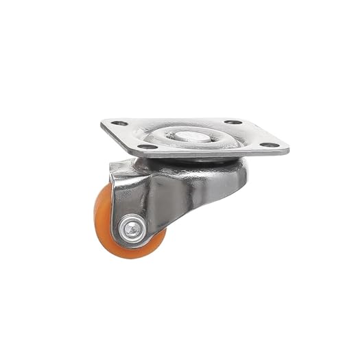 Schwerlastrollen 4/1PCS Universal Swivel Caster 1/2 Zoll Gummi Tiny Casters Roller Rad Trolley Zubehör Möbel(Orange,4pcs) von QWWQYDY