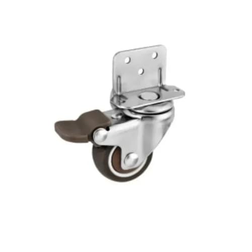 Schwerlastrollen 4 Stück Hochleistungs-Möbelrollen mit stummen Rollen, universelle seitlich montierte vom Typ L for Stühle, Werkbänke, weiche Gummirollen(4pcs with brake,1.25 inch) von QWWQYDY