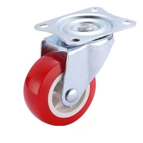 Schwerlastrollen 4Pcs 1-3 zoll Möbel Caster Rot Universal Rad Schwenk Roller for Plattform Trolley Zubehör(RH070W-1 inch-4PCS) von QWWQYDY