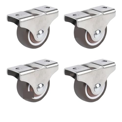 Schwerlastrollen 4Pcs 1 zoll Kleine Caste Weiche Gummi Rad Roll Castor Mini Caster for Warenkorb Schublade(4pcs-screw) von QWWQYDY
