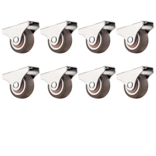 Schwerlastrollen 4Pcs 1 zoll Kleine Caste Weiche Gummi Rad Roll Castor Mini Caster for Warenkorb Schublade(8pcs-screw) von QWWQYDY