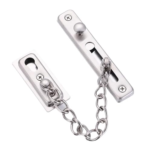 Türkete Türkettenschloss Edelstahl Sicherheitskette Türriegel Federsicherheit Anti-Diebstahl-Schiebeverschluss-Hardware-Zubehör(Brushed) von QWWQYDY