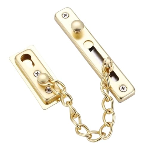 Türkete Türkettenschloss Edelstahl Sicherheitskette Türriegel Federsicherheit Anti-Diebstahl-Schiebeverschluss-Hardware-Zubehör(Gold) von QWWQYDY