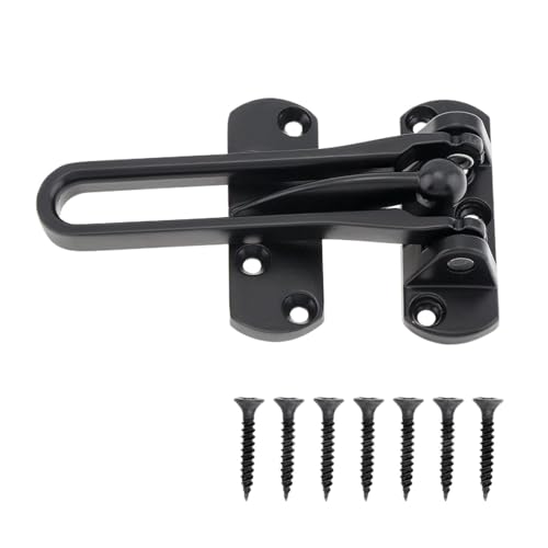 Türkete Türriegel Home Anti-Diebstahl-Zimmertürstange Zinklegierung Türschlossriegel for Zuhause und Hotel Sicherheitstürkettenschloss U-Schwingen-Haustür(Black) von QWWQYDY