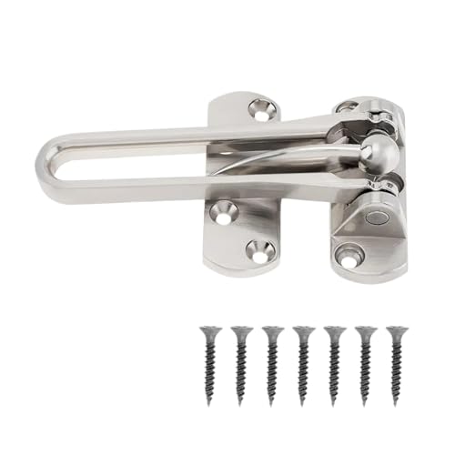 Türkete Türriegel Home Anti-Diebstahl-Zimmertürstange Zinklegierung Türschlossriegel for Zuhause und Hotel Sicherheitstürkettenschloss U-Schwingen-Haustür(Silver) von QWWQYDY
