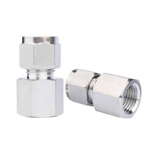 QWZBEIRUK 1PC Fit Tube OD 10mm to 3/8" BSPP Female Thread 304 Stainless Steel Double Ferrule Pipe Fitting Adapter von QWZBEIRUK