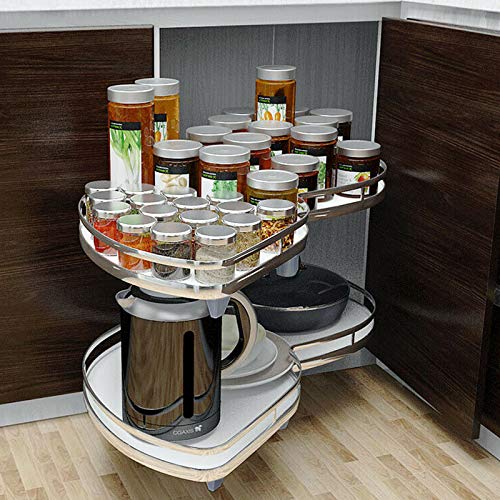 Ausziehbares Regal, Swing Blind Eckschrank-Organizer, Ausziehbarer Rollo-Eckschrank, 2-stufiges Schaukeltablett, sanft schließender Jalousie-Organizer für Linkshänder, 800 mm, rechts ausziehbar von QXHDPYMXZ