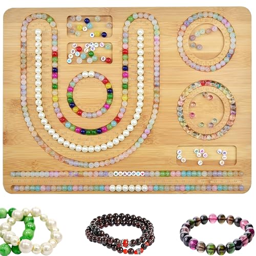 QXLXS Perlenbrett aus Bambus für die Schmuckherstellung, Perlenbretter für Schmuckherstellung, Perlenbrett Aus Holz Für Schmuck, Schmuck-Messbrett, DIY-Design Holzperlenbrett-Tablett von QXLXS